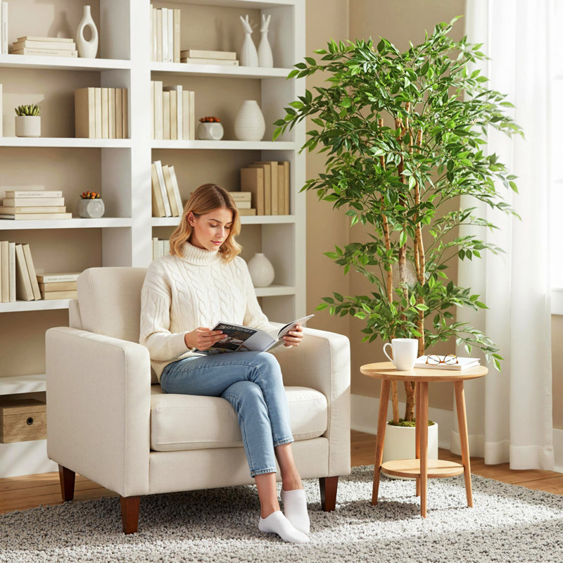 Banyan artificiel 6 pi, ensemble de 2 plantes artificielles pour la décoration intérieure