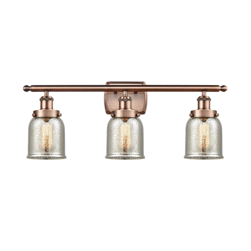 Éclairage pour meuble-lavabo 3 lumières 26 po Ballston Urban Bell, Argent mercuré plaqué, Cuivre antique, Incandescent