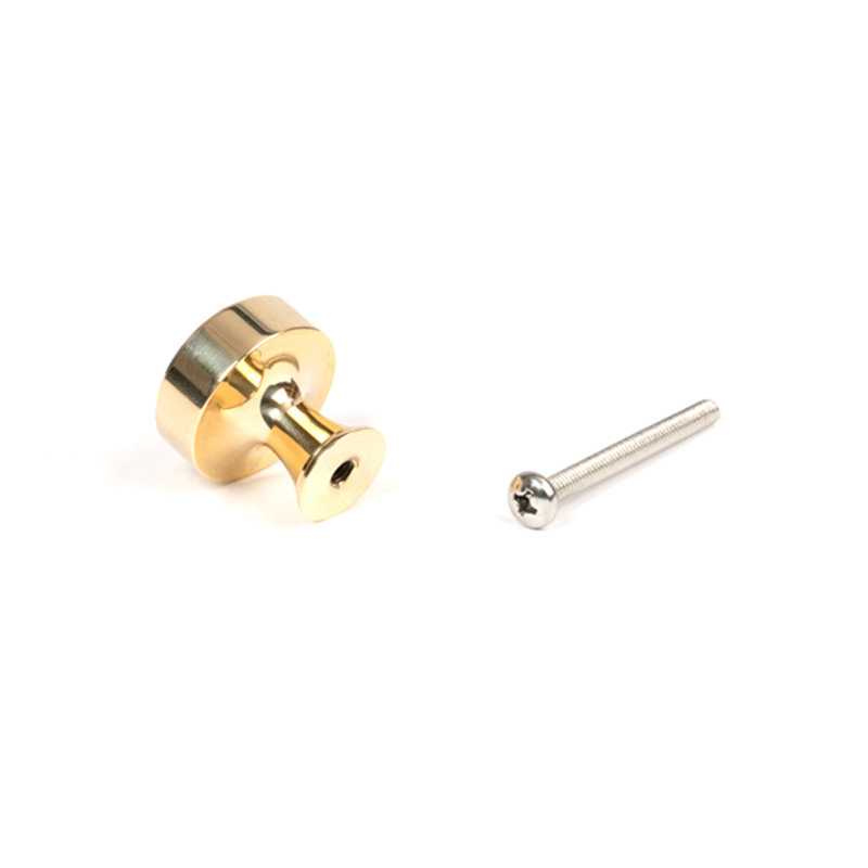 Matt Black Scully Cabinet Knob - 38Mm, Polished Brass, 2.5 cm