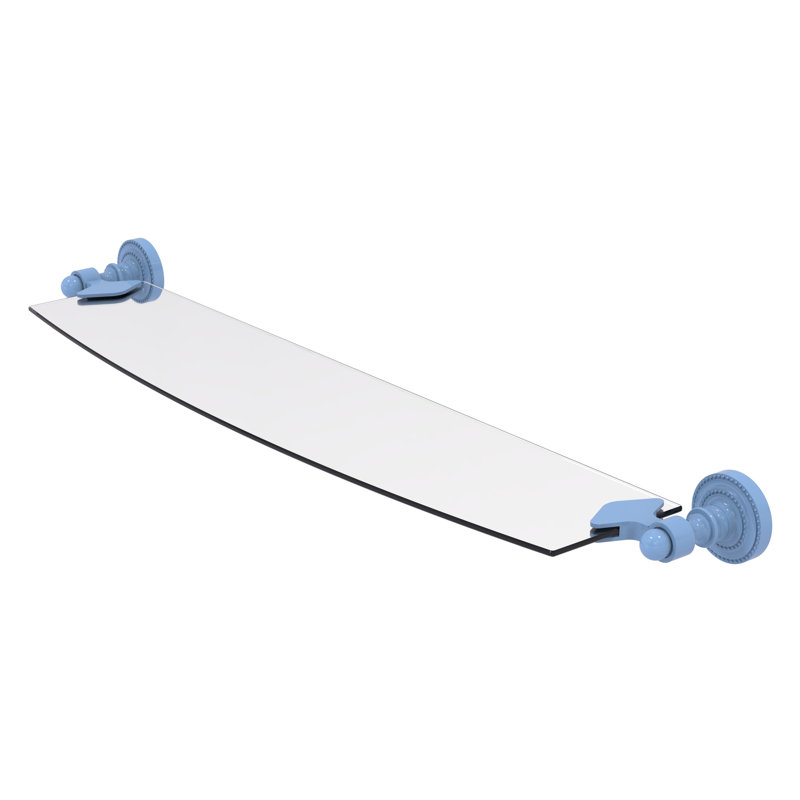 Tablette en verre de la collection Dottingham, H 2,25 po x l 24 po x P 5 po, Bleu troll plat