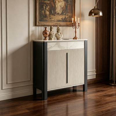 Italian-style adjustable storage accent cabinet