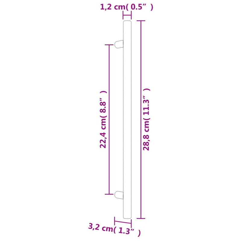 Metro Lane Cabinet Handles 10 Pcs Stainless Steel, 8.8 inches