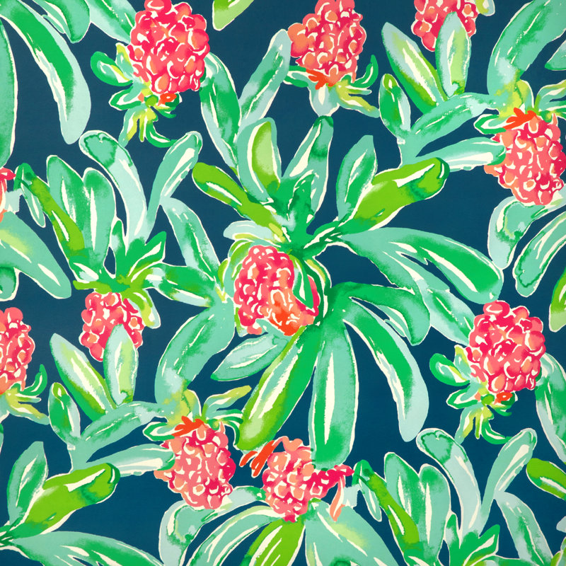 Lilly Pulitzer Island Exotic Wallpaper, Navy/Green