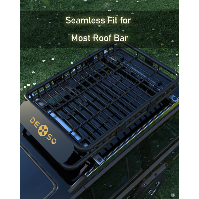 Support de toit de 64 pouces, support de toit en acier robuste d'une capacité de 200 lb pour fourgon utilitaire, installation facile