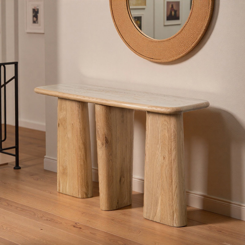 Console American Country, H 30,7 po x l 55,1 po x P 16,9 po, Bois naturel