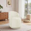 Integrated Barrel Armless Swivel Fabric Dining Chair-346110832
