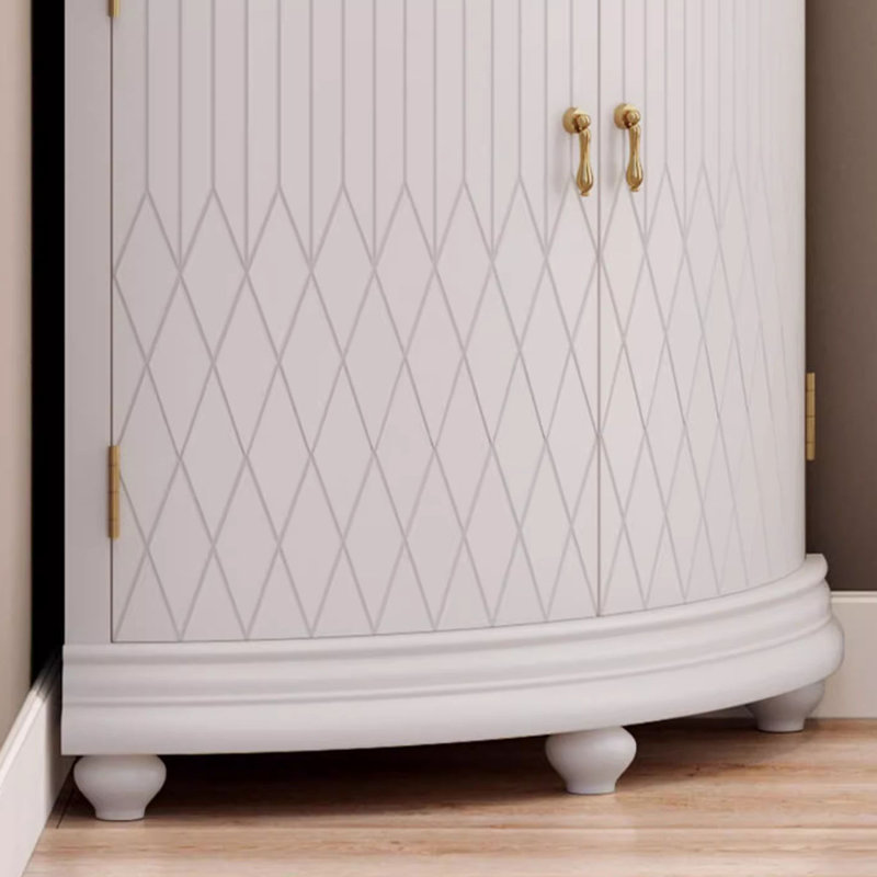 Armoire de coin en bois manufacturé blanc