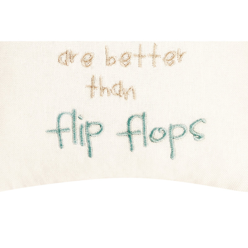 Bare Feet/Flip Flops Embroidered Throw Pillow