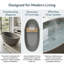 Baignoire de trempage autoportante 66,9 po, résine pierre, poli à la main, dossier ergonomique, bonde escamotable