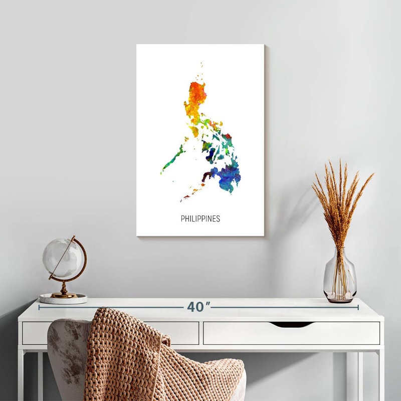 Carte d'aquarelle à Aliaz, Philippines I, H 24 po x l 16 po