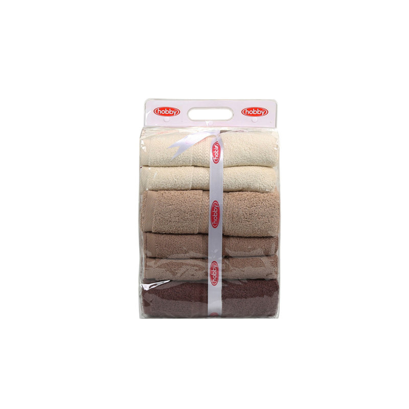 Mayur 4 Pieces Bath Towel Same-Size Bale, Cream/Beige/Brown