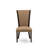 5 Piece Modern Dining Table Set Includes a Round Wooden Table with Pedestal and 4 Light Sable Linen Fabric Parson Dining Chairs, Linen White-1484282952-1484282959-1484282953