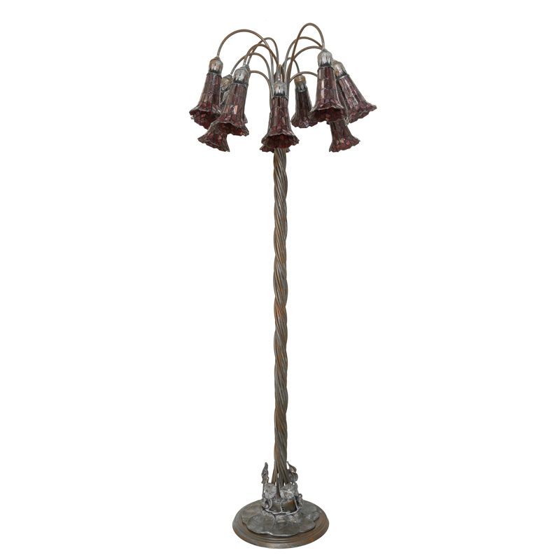 Tiffany Pond Lily Floor Lamp, Red