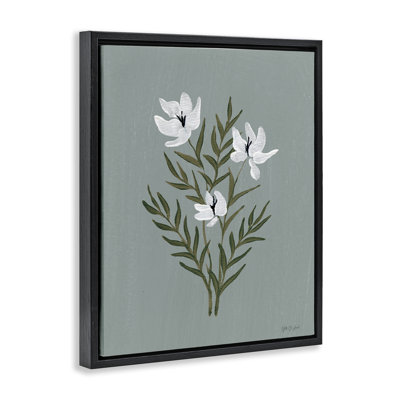 Cadre flottant Slate Blue Little Flower, design par Yvette St. Amant