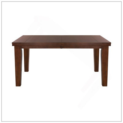 Dark Oak Finish Rectangular 1Pc Dining Table With Self-Storing Extension Leaf Wooden Simple Dining Furniture