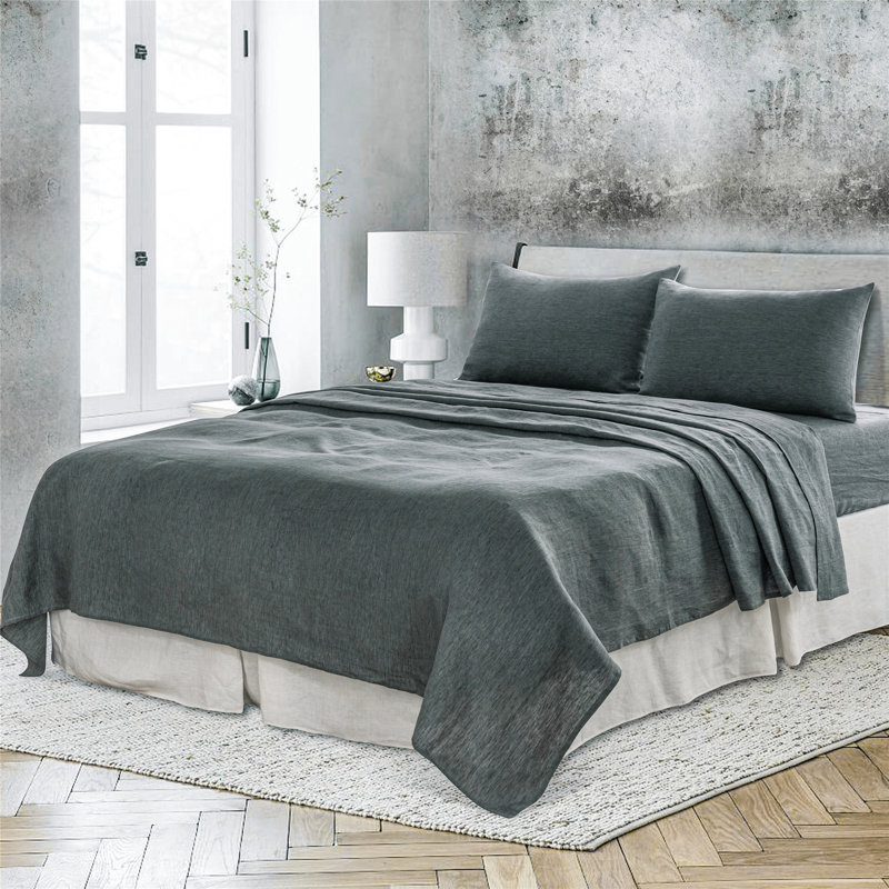 Cal-King Sheet Set Bed Set 4 Pc, Bedding Sheets & Pillowcases, Bed in a Bag, Iron