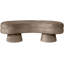 Banc rembourré en velours taupe Zenna-1821666956
