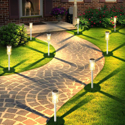 Solar Pathway Lights Outdoor - 8 Pack Waterproof LED Garden Lights, Dusk To Dawn Walkway Landscape Decor