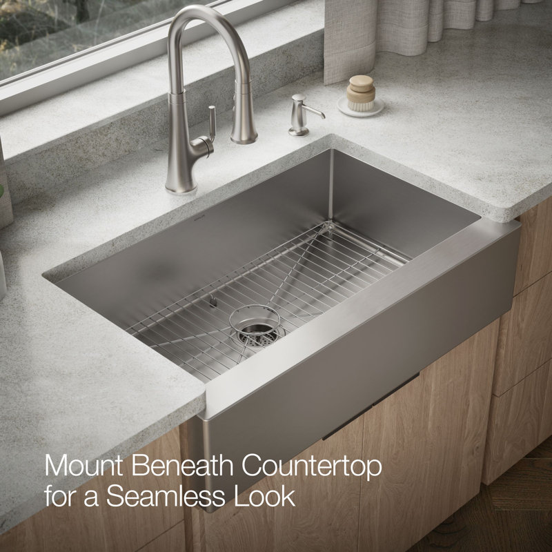 Strive 35.5" L x 21.25" W Self-Trimming Undermount Large Single-Bowl Kitchen Sink