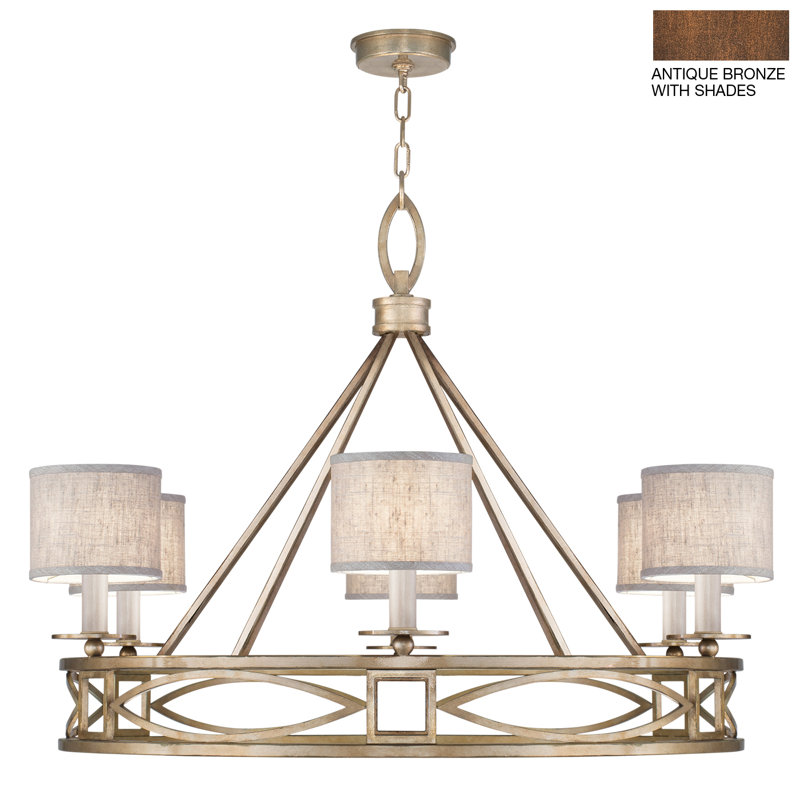 Lustre rond Cienfuegos, Bronze antique, Oui, H 29,5 po x l 39,5 po x P 39,5 po