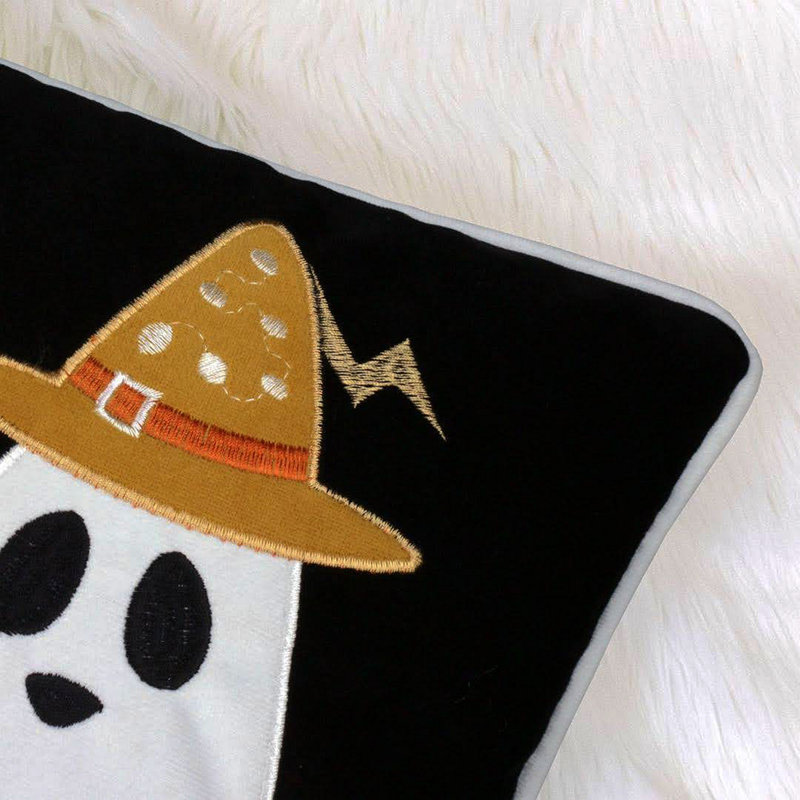 Halloween Boo Ghost Velvet Throw Pillow