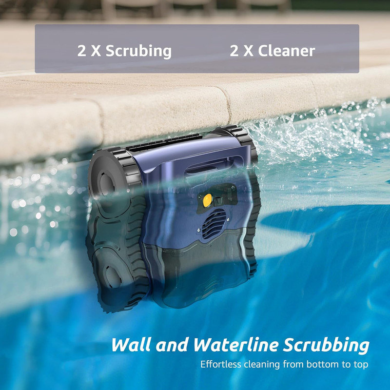Cordless Robotic Pool Cleaner, Robotic Pool Vacuum for Inground Pools, Floor, Wall, Waterline and Drain Cleaning, 180 min Battery Life for Pool Up to 2150 Sq.ft