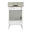 Petit meuble-lavabo moderne blanc 20,28 po avec lavabo en céramique, structure en bois massif et tiroir à fermeture en douceur - Armoire compacte pour salle de bain compacte