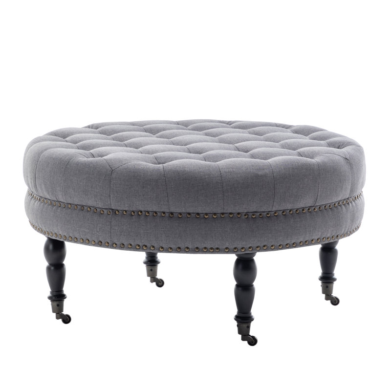 Repose-pieds Ashden, Mélange de polyester gris foncé