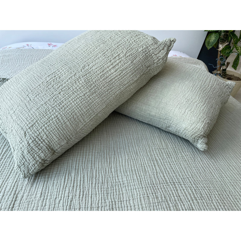 Taie décorative 100% coton, Simple, Vert