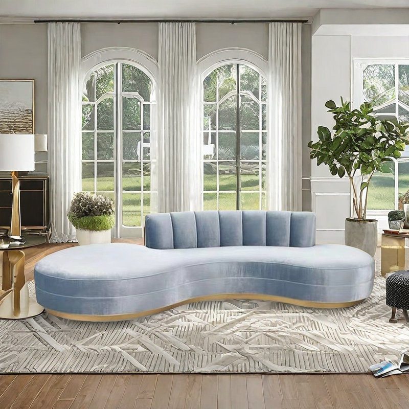 Canapé moderne bleu clair de luxe moderne, H 29,53 po x l 82,68 po x P 47,24 po