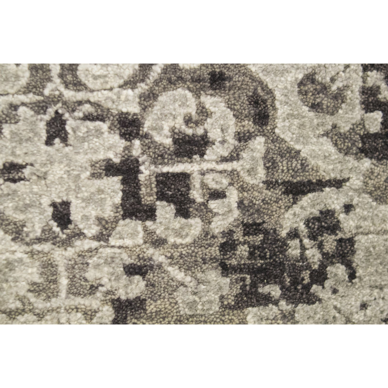 Kohinoor Hand Knotted Wool/Silk Dark Gray Rug