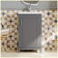 Petit meuble-lavabo moderne avec lavabo en céramique-105352952