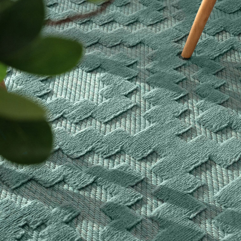 Tapis intérieur / extérieur en polypropylène tissé à la machine Jaimir, Rectangle 2 pi 8 po x 4 pi 11 po