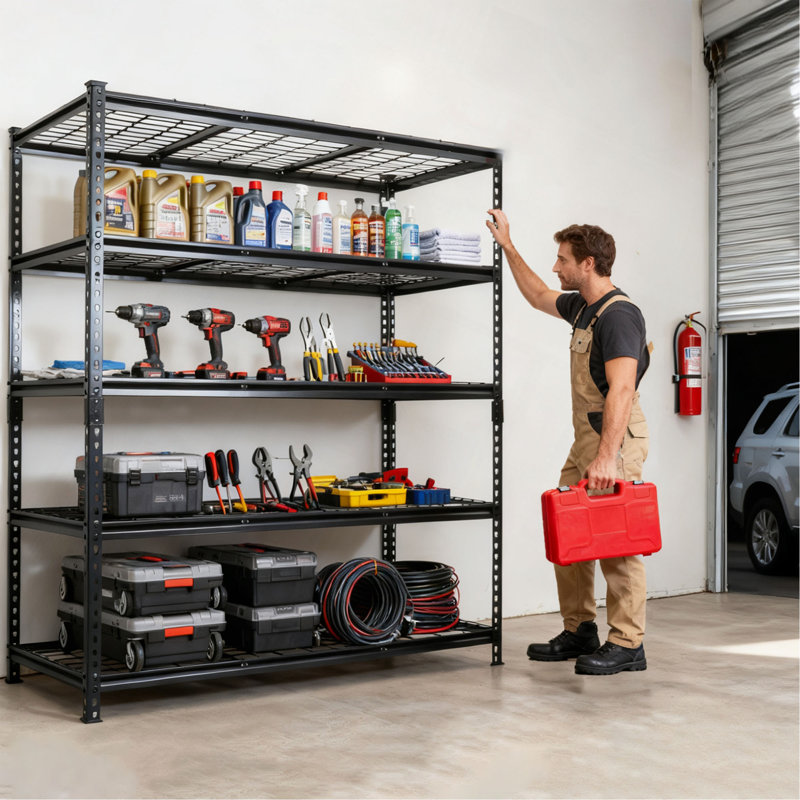 Étagère à 5 niveaux en métal robuste, l 48 po x P 24 po x H 72 po, support de rangement réglable, assemblage sans boulon, capacité de charge totale de 4 000 lb, pour le garage, le sous-sol, l'entrepôt.