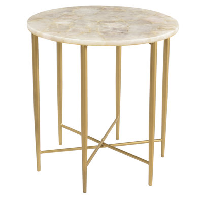 Tira Stone Cross Legs End Table by Joss & Main