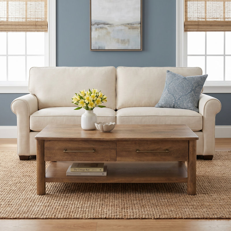 Quinn Solid Wood Top Coffee Table