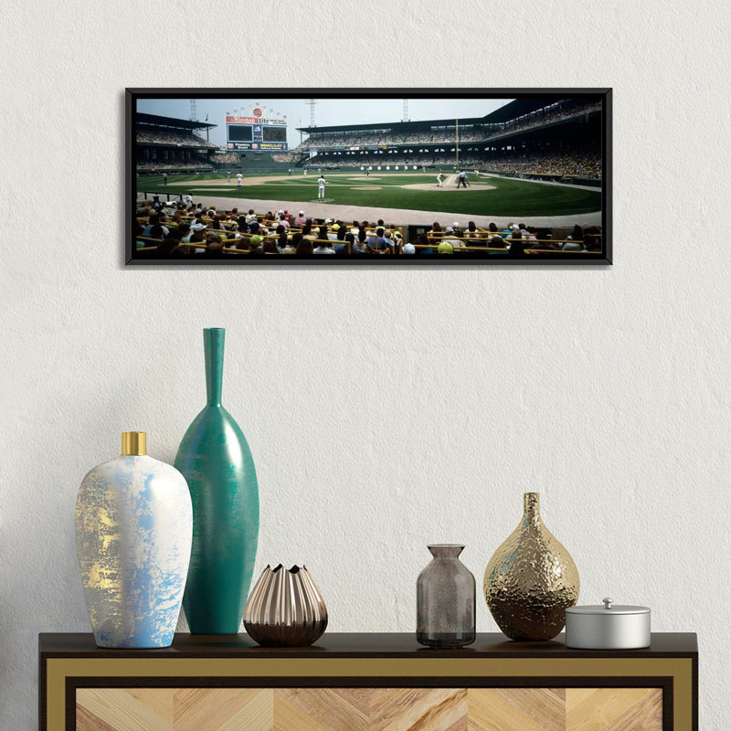 Des spectateurs panoramiques à la recherche d’une correspondance de baseball dans un stade, un champ de l’anglais américain, chicago, cuisine county, illinois, reproduction de photo sur toile