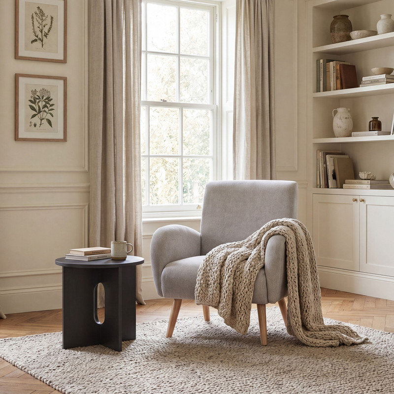 2 - Piece Living Room Set, Grey, Chenille