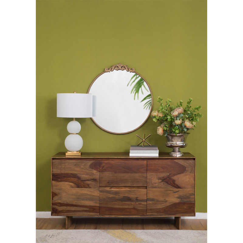 Miroir rond 30 po x 32 po, Doré, 32 po x 30 po