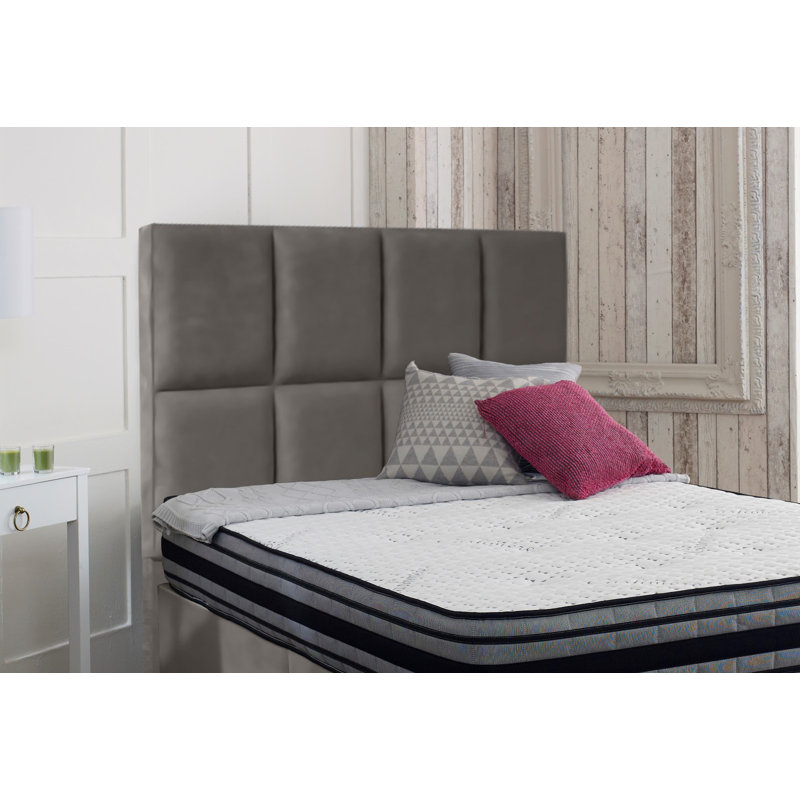 Brancy Upholstered Velvet Headboard, Small Single (2'6), Grey