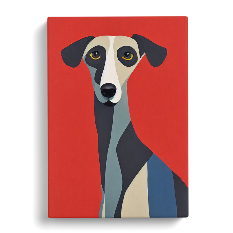 CAN-V0523-2873X Whippet In Abstract Vol.1 - Wrapped Canvas Print, 60cm H x 40cm W x 3cm D