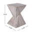 Andree 18.5"H Outdoor Magnesium Oxide Side Table with Sculptural Twist Design-125098456