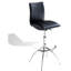 Modern Adjustable Bar Chairs   Of 2 , Black Upholstery, Frame, 26"-30" Height, Easy To Guard Height Stools  Pair , Leather-Like Covering, Metal Foam Filled Seat, Maintain
