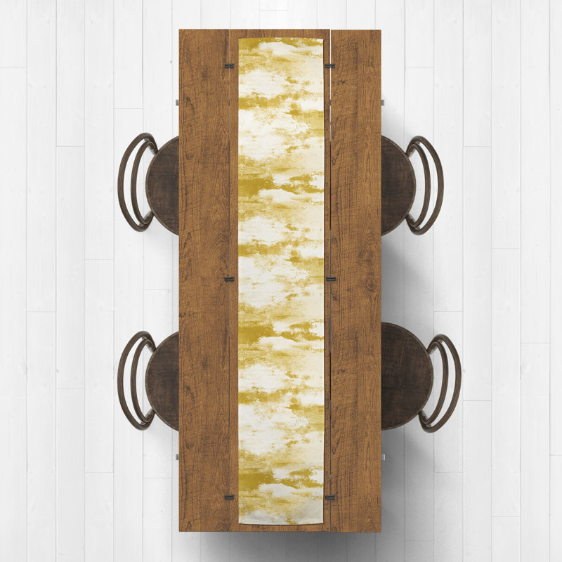 Chemin de table Askey, 90 po x 16 po, Jaune