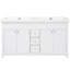 Meuble-lavabo de salle de bain avec lavabos doubles, tiroirs et portes