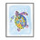 Tortue mosaïque sur estampe numérique bleue par Lisa Nohren