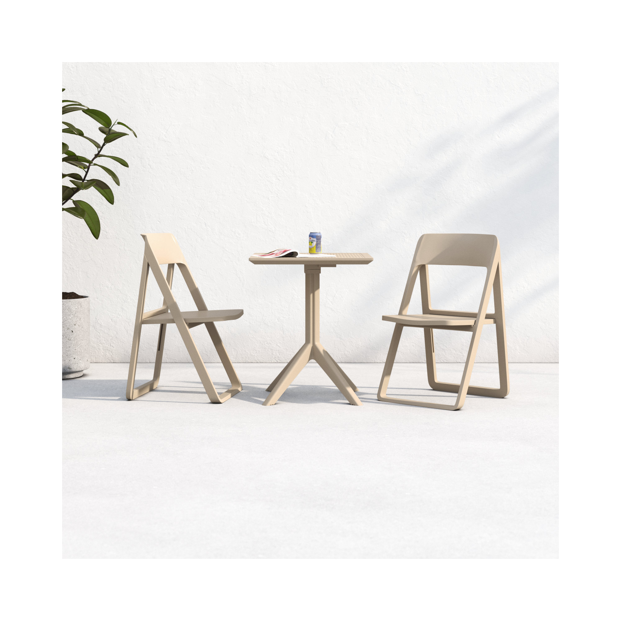 Farrah Square 2 - Person Bistro Set, Taupe