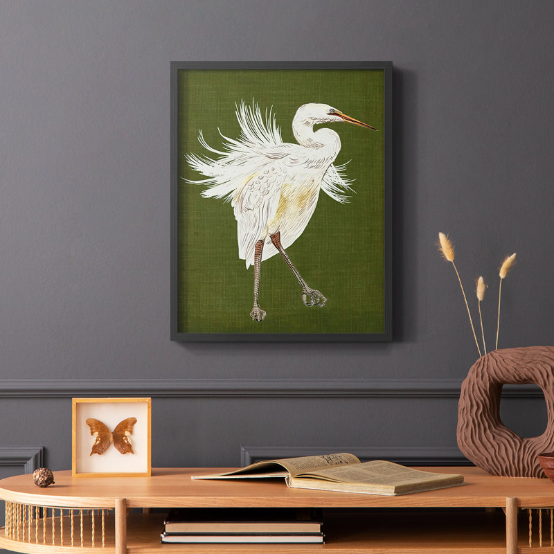 Heron Plumage I, reproduction encadrée - bois massif, Noir, H 10 po x l 8 po