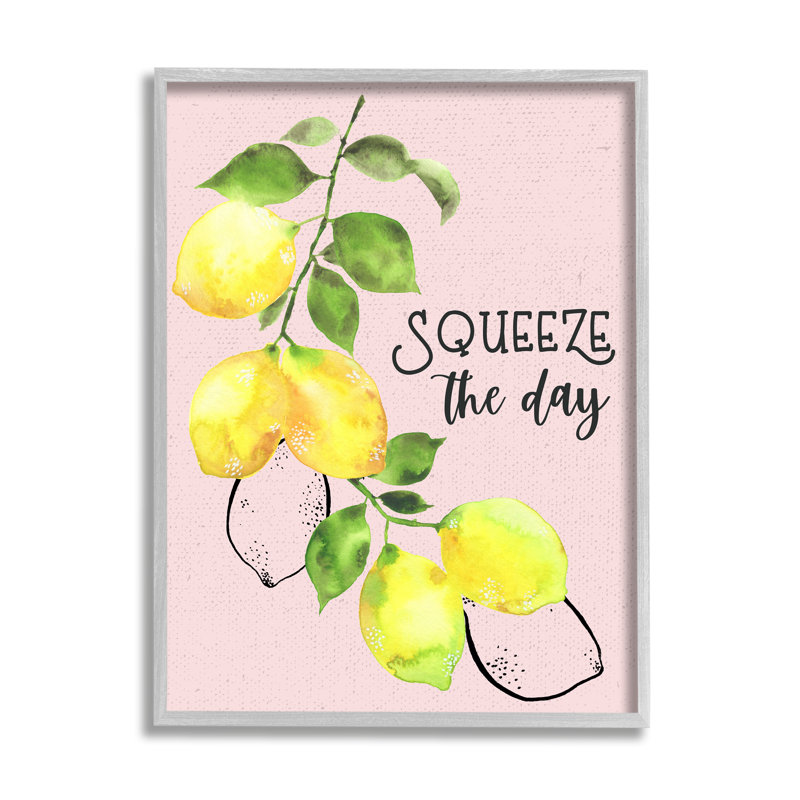 ba-996 - "Squeeze the Day Lemons" par By the Lakeside, reproduction d'art sur toile, Estampe numérique Farmhouse