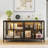 Aydee 55'' W Sideboard With Glass Doors And Led Lights-466846580